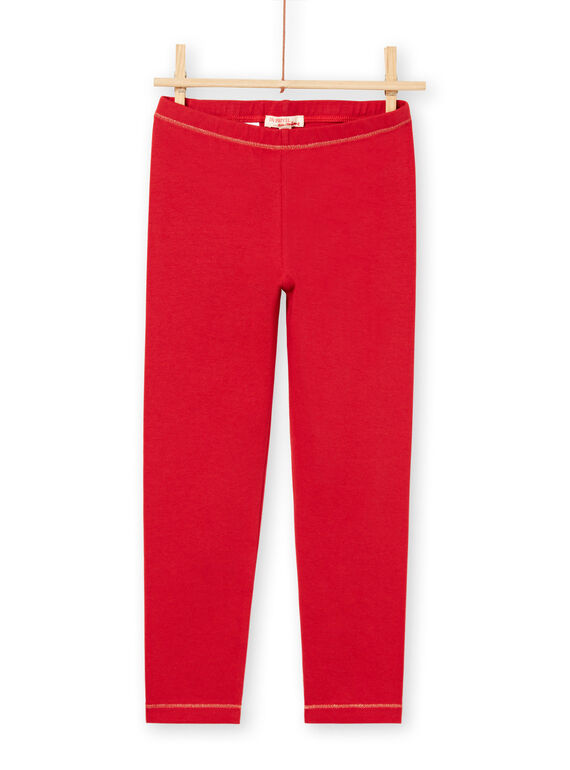 Leggings rossi dettagli dorati bambina MYAJOLEG1 / 21WI0113CAL511