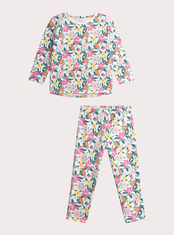 Pigiama écru con stampa da bambina WEFAPYJFLO / 25SH1193PYJ001