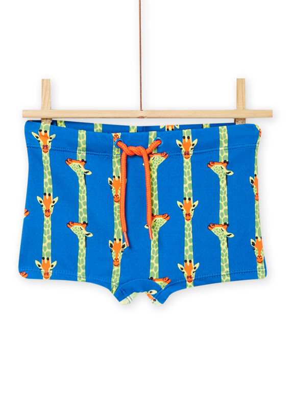 Costume da bagno blu con stampa giraffe bambino NYOMERSHOGI / 22SI02L3MAI702