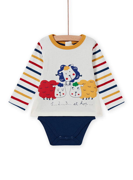 Body T-shirt multicolore con motivi pecore neonato MUMIXBOD2 / 21WG10J1BOD001