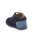 Stivaletti bicolore in crosta di pelle blu PUBOTIBICO / 22XK3875D0F070