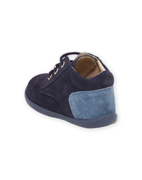 Stivaletti bicolore in crosta di pelle blu PUBOTIBICO / 22XK3875D0F070