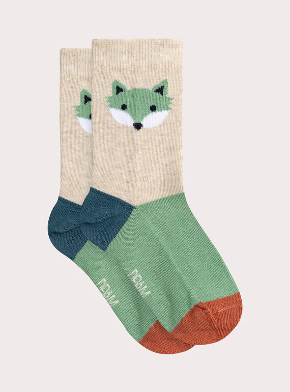 ChausSette colorate con motivo volpe per ragazzo  VYOJOCHOC3 / 24WI02H3SOQA011