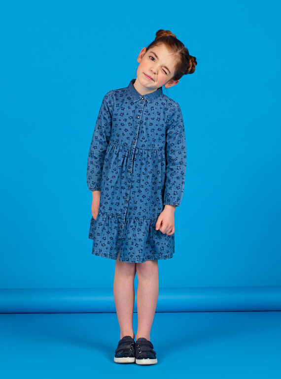 Abito in jeans con stampa leopardo in cotone LABLEROB1 / 21S901J2ROBP274