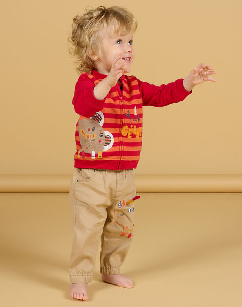 Cardigan a righe motivo elefante fantasia neonato NUFLAGIL / 22SG10R1GIL405