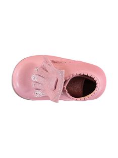 Stivaletti pelle rosa con frange amovibili neonata GBFBOTIPATP / 19WK37I1D0F030
