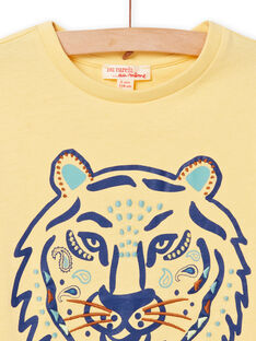 T-shirt vaniglia con motivo leone bambino NOBATI / 22S90211TMC114