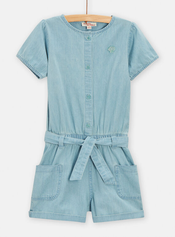 Tuta corta azzurra effetto jeans bambina TARYCOMB / 24S901U1SACP272