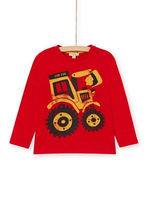 T-shirt rossa in cotone bambino LOJOTEE3 / 21S90232TML050