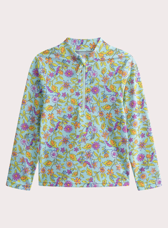 T-shirt da bagno floreale anti-uv per bambina WYAMERUV1 / 25SI01NCMAI020