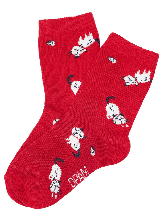 Calze neonata rosse con motivo gatto JYIGRACHO / 20SI09E1SOQ050