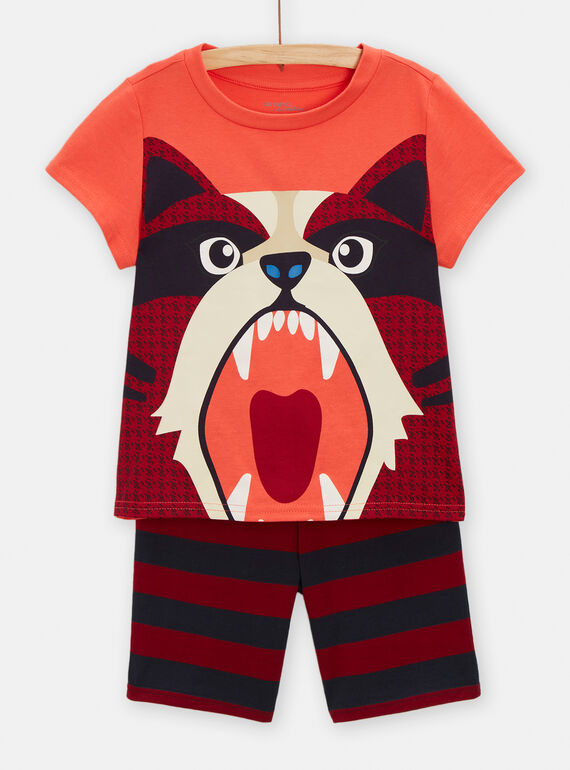Pigiama zucca e rosso fosforescente bambino TEGOPYCRAC / 24SH1251PYJ405