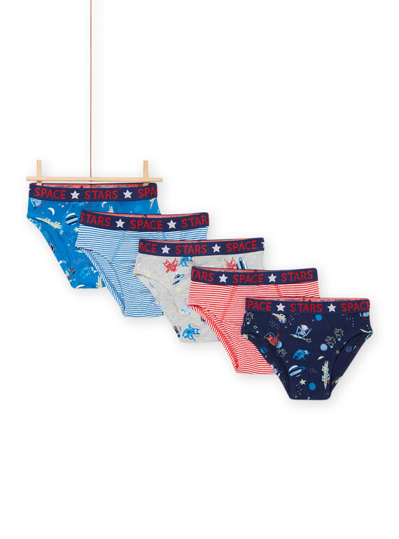 Set 5 slip abbinati motivi spazio bambino NEGOSLISEM / 22SH12I3D5LC239