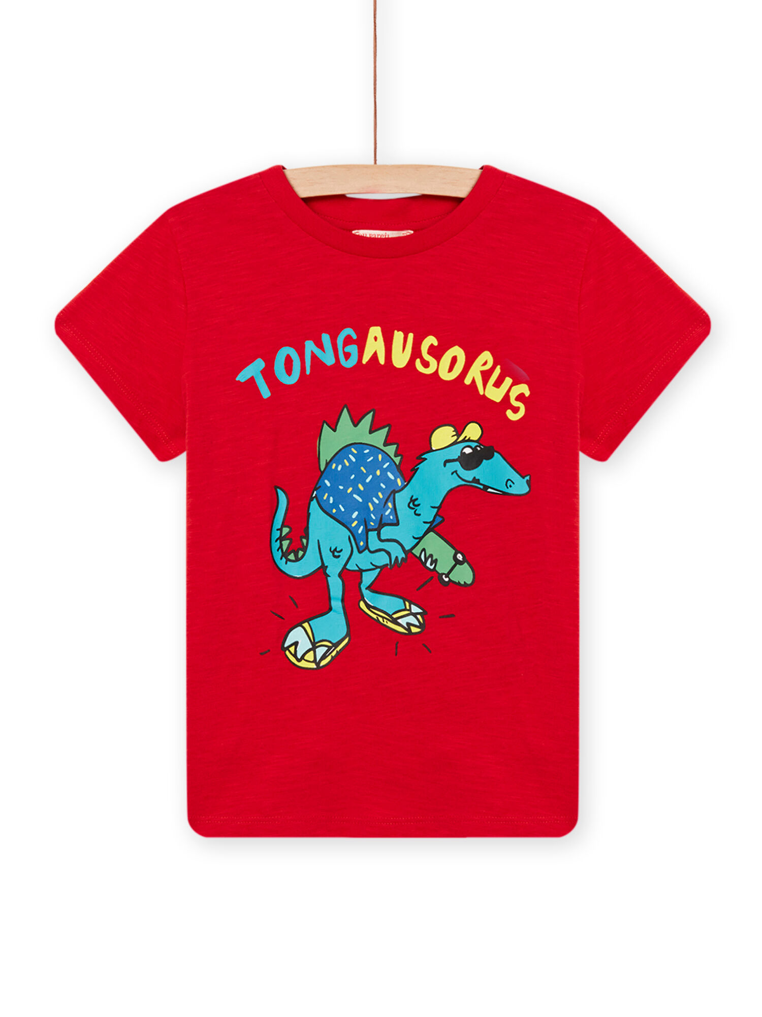 T shirt rossa con motivo dinosauro bambino acquisto online T Shirt Canottiera DPAM