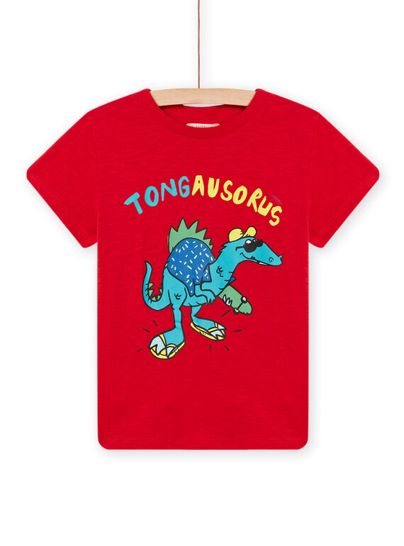 T-shirt rossa con motivo dinosauro bambino NOJOTI1 / 22S90274TMC050