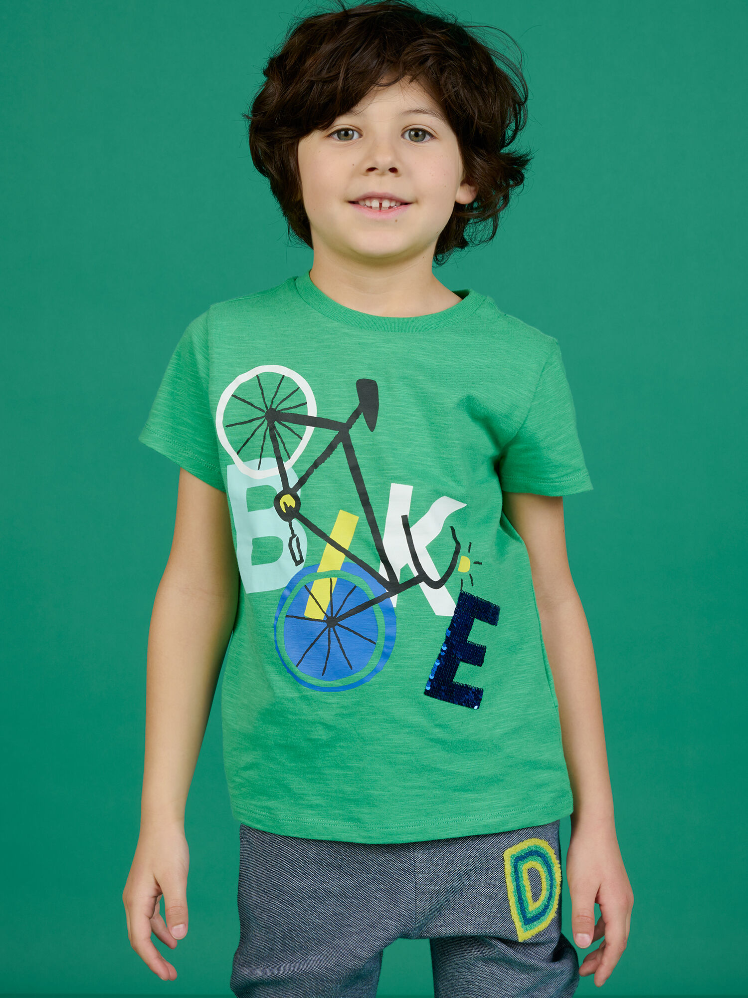 T shirt cheap verde bambino