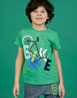 T-shirt verde kiwi motivo bicicletta con paillettes double face bambino NOGATI1 / 22S902O2TMC617
