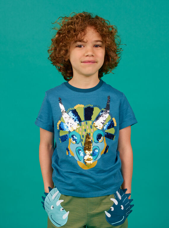 T-shirt blu bambino LOVERTI5 / 21S902Q3TMC715