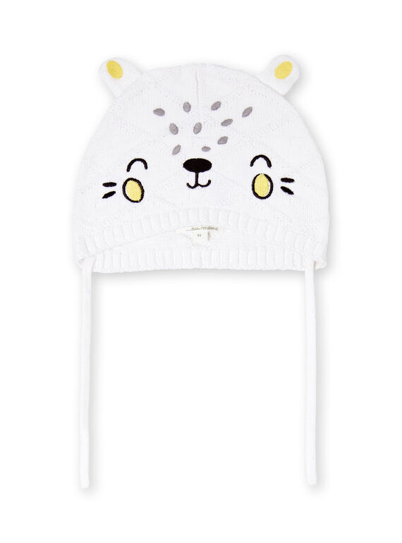 Berretto bianco e giallo in maglia LOU1BON3 / 21SF42H2BON000