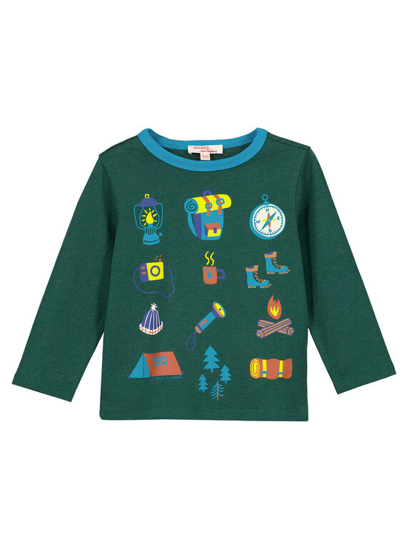 T- shirt Maniche Lunghe Verde Scuro Melange GOTUTEE3 / 19W902Q1TMLG620