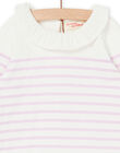 Maglia ecrù e rosa con stampa a righe RIJOBRA3 / 23SG0985BRA001