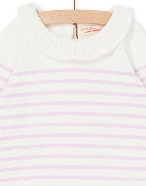 Maglia ecrù e rosa con stampa a righe RIJOBRA3 / 23SG0985BRA001