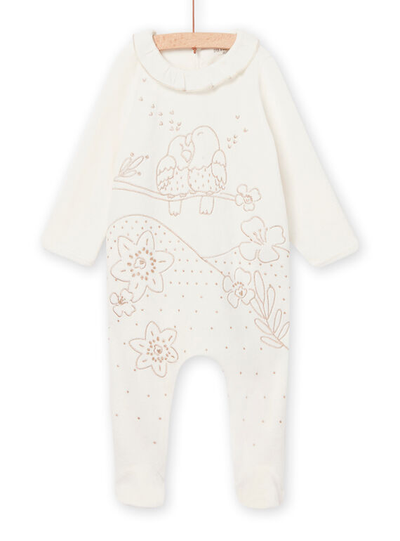Tutina in velluto con motivi fantasia dorati neonata NEFIGREPER / 22SH13E3GRE001