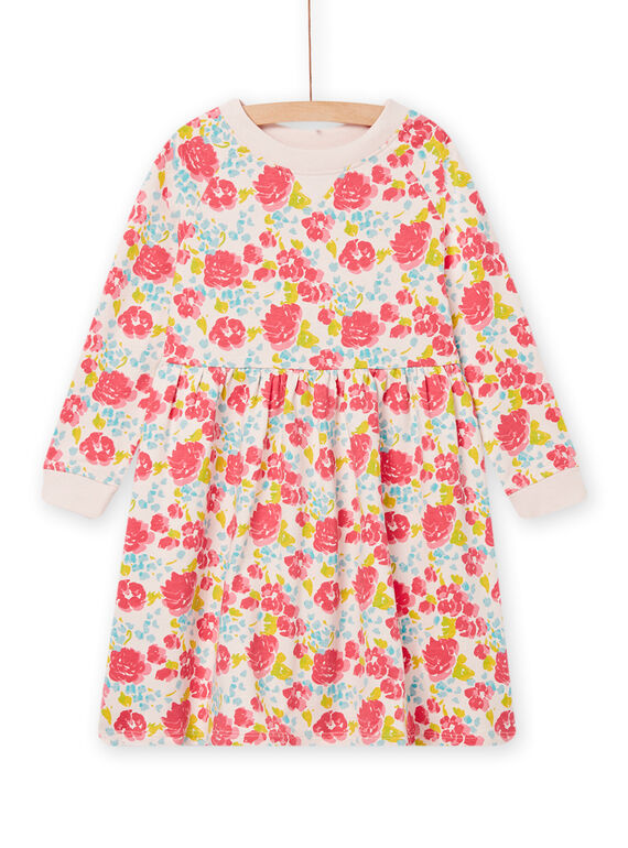 Abito nude con stampa a fiori in french terry bambina NAJOROB2 / 22S90172ROBD319