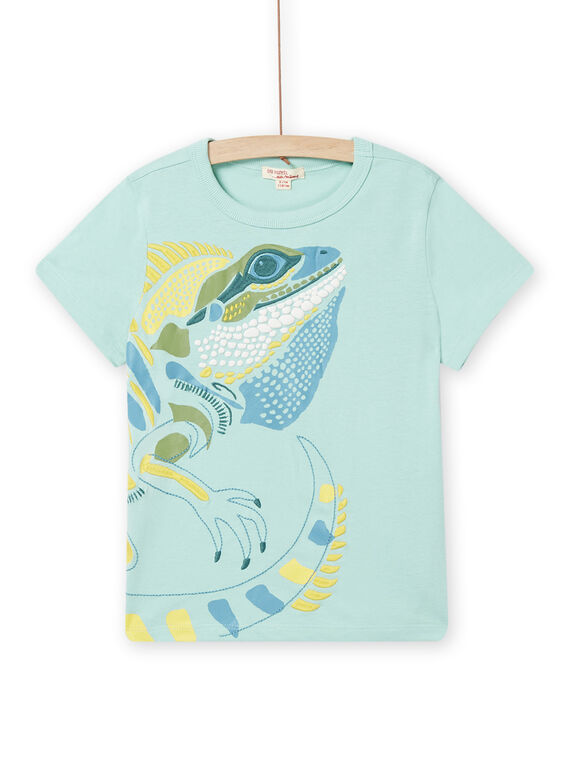 T-shirt verde tenue con motivo iguana bambino NOHOTI7 / 22S902T7TMC629