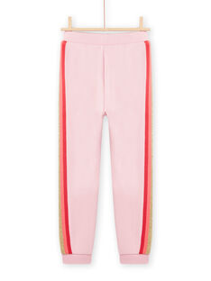Pantaloni imbottiti rosa a righe con glitter bambina NAVIPANT2 / 22S901M2PAND326