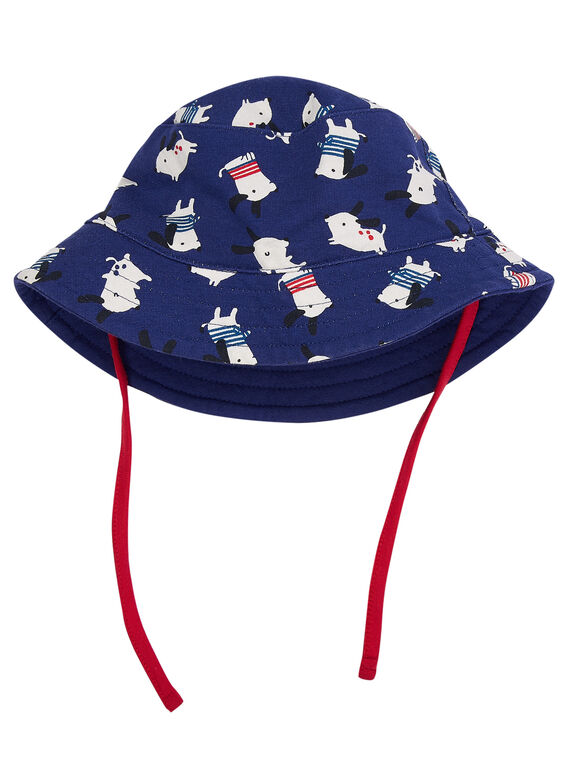 Cappello da pescatore neonato navy con motivo cane JYUGRACHA / 20SI10E1CHA702