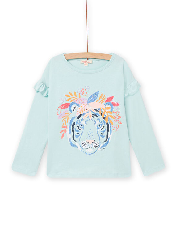 T-shirt maniche lunghe verde acqua bambina NAMOTEE2 / 22S901N1TML614