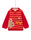 Cardigan a righe motivo elefante fantasia neonato NUFLAGIL / 22SG10R1GIL405