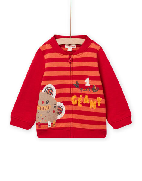 Cardigan a righe motivo elefante fantasia neonato NUFLAGIL / 22SG10R1GIL405