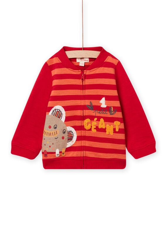Cardigan a righe motivo elefante fantasia neonato NUFLAGIL / 22SG10R1GIL405
