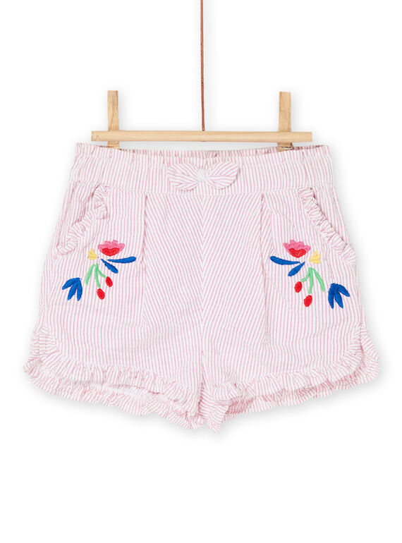 Shorts bianchi e rosa con stampa a righe RIPOPSHO1 / 23SG09X1SHO000