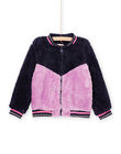 Giubbotto in sherpa navy e viola PAJOCARF2 / 22W901D5CAR070