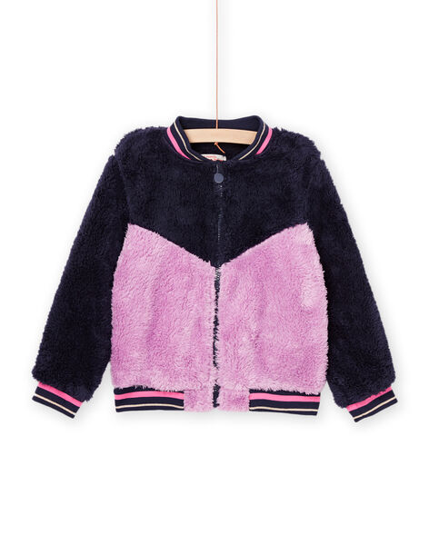 Giubbotto in sherpa navy e viola PAJOCARF2 / 22W901D5CAR070