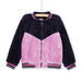 Giubbotto in sherpa navy e viola
