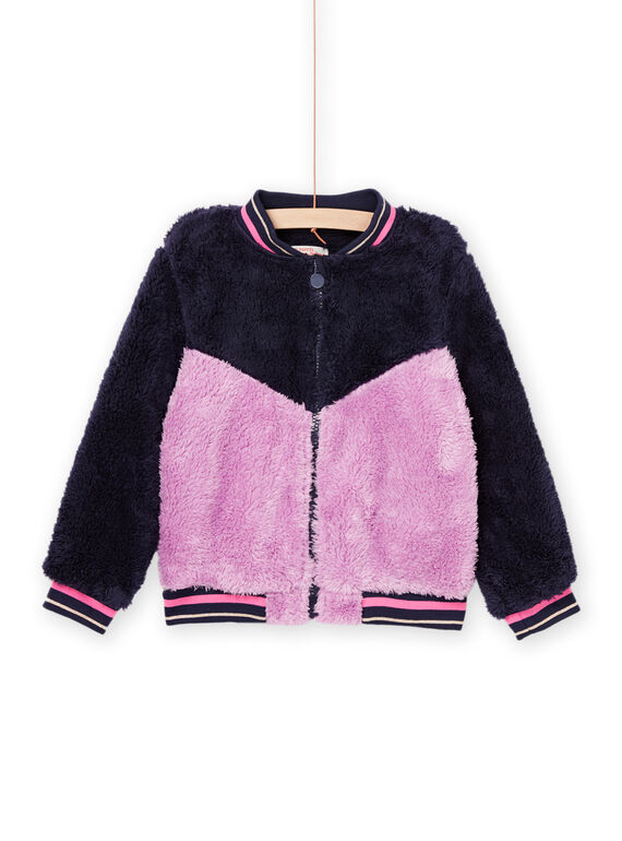 Giubbotto in sherpa navy e viola PAJOCARF2 / 22W901D5CAR070
