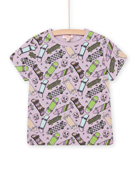 T-shirt maniche corte con stampa skate rosa POKATI / 22W902L1TMCH706