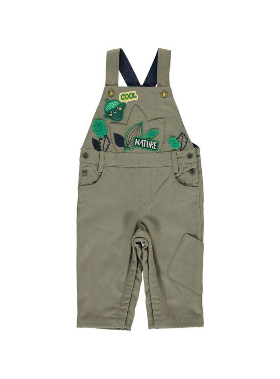 Baby boys' khaki dungarees DUVESAL / 18WG1071SAL609