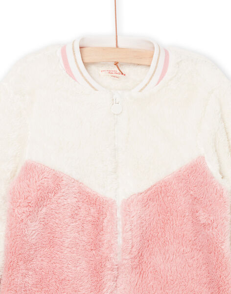 Giubbotto in sherpa bianco e rosa PAJOCARF1 / 22W901D6CAR003