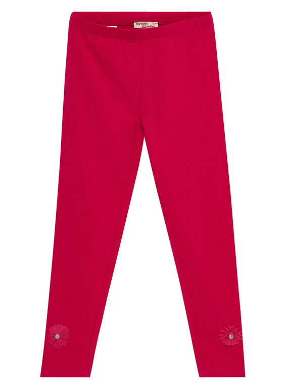 Leggings tinta unita con fiori sulla parte inferiore delle gambe JYAWELEG1 / 20SI0192CAL304