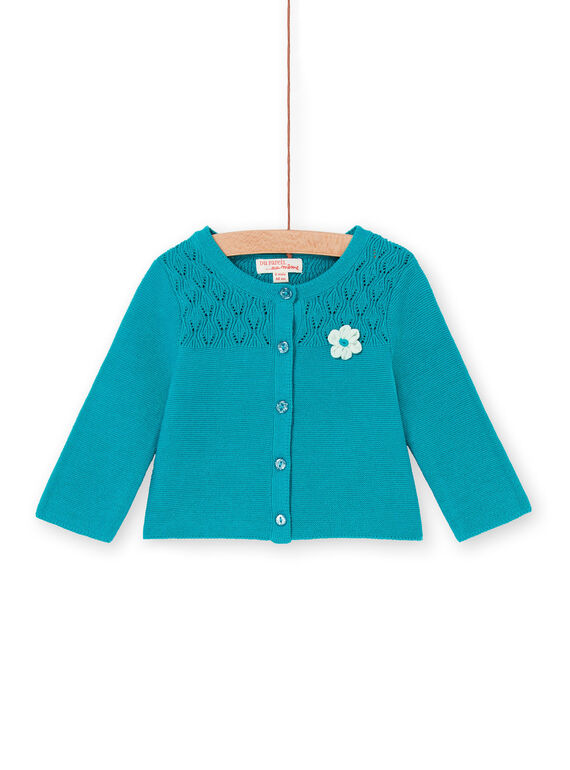 Cardigan turchese traforato neonata LIVERCAR / 21SG09Q1CARC216
