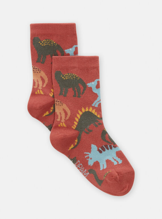 Calze bambino rosa con stampa dinosauro TYOJOCHO9 / 24SI0287SOQ313