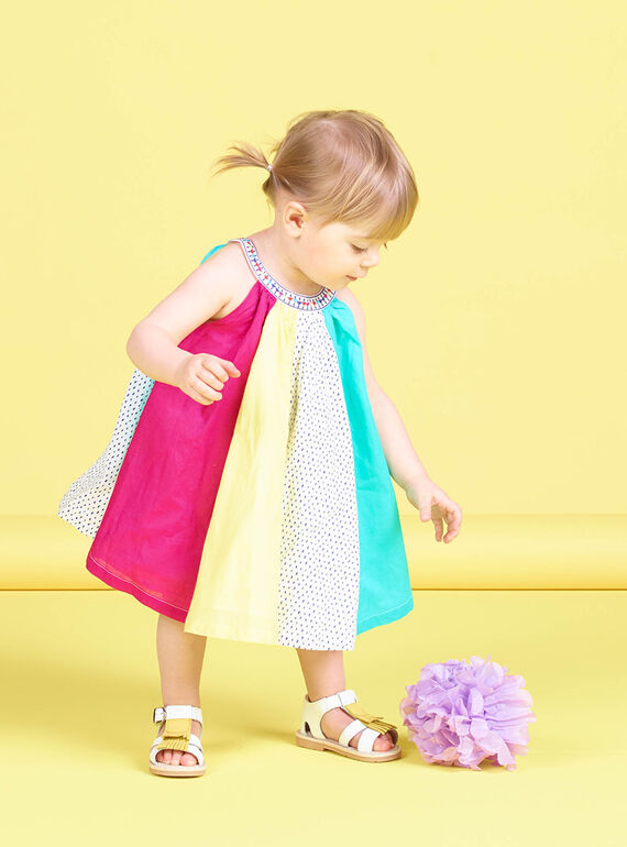 Abito patchwork colorato neonata JIMARROB2 / 20SG09P2ROB000