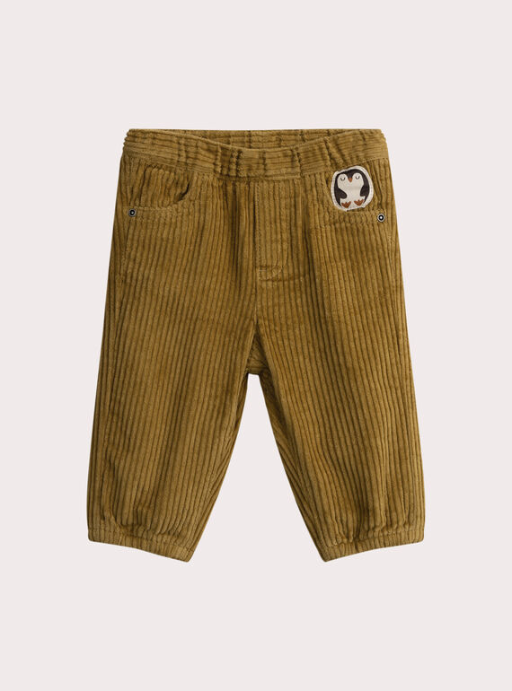 Pantaloni di velluto con animazione pinguino per bambino  VUBAPAN1 / 24WG10Q2PANG602