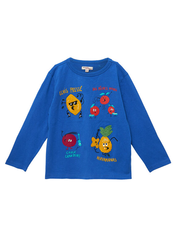 T-shirt bambino maniche lunghe frutti blu JOVITEE1 / 20S902D1TML703