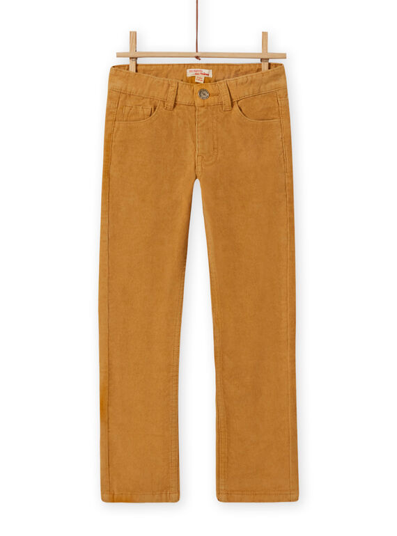 Pantaloni in velluto a costine a tinta unita gialli bambino MOJOPAVEL5 / 21W902N2PANB101